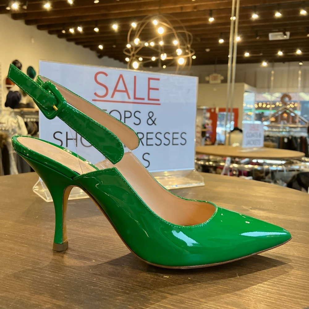 Sz 38 NIB $780 Rupert Sanderson green shoes
